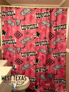 Pink COWGIRL Shower Curtain