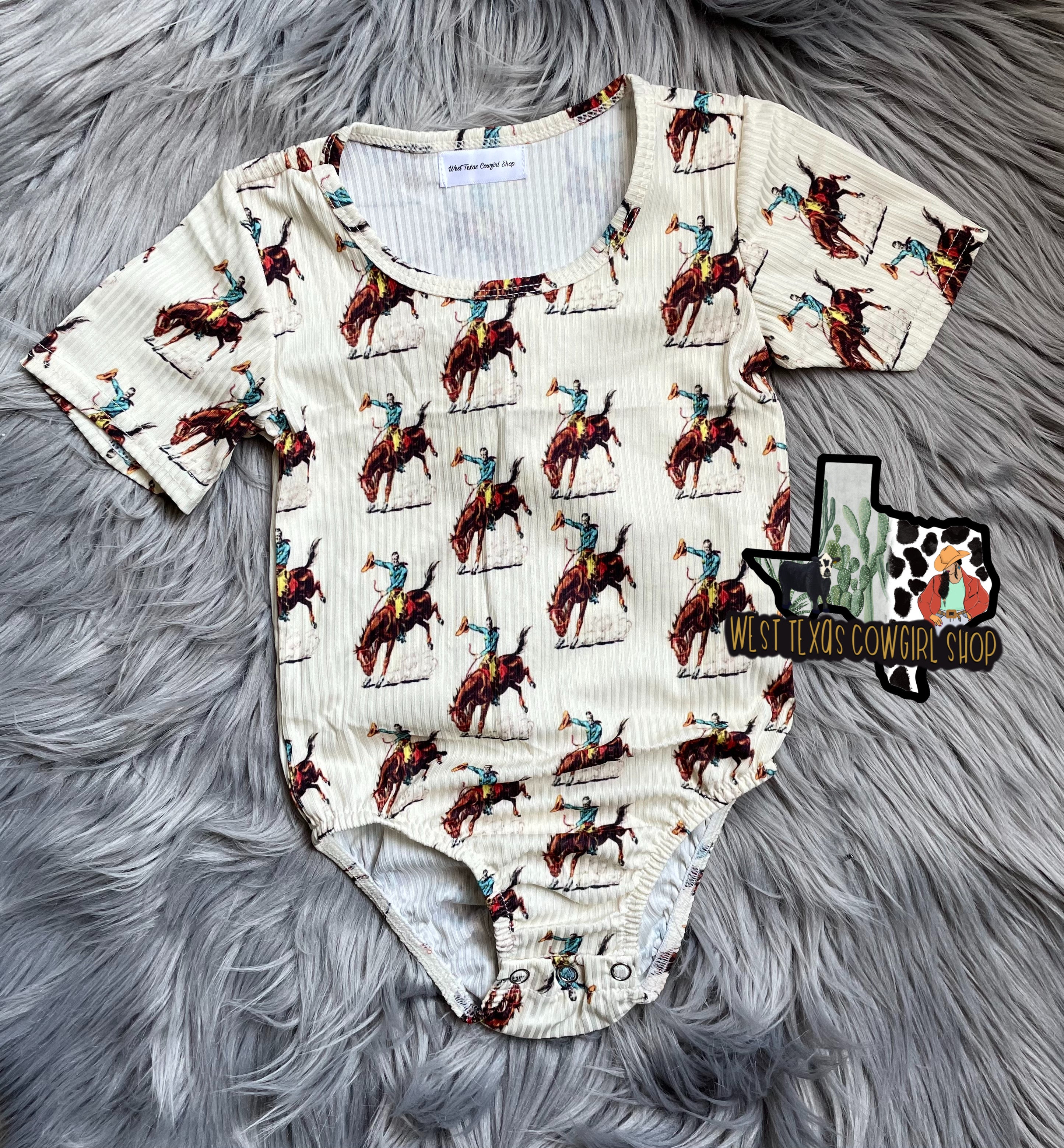 Bucking Bronc Ribbed Onesie