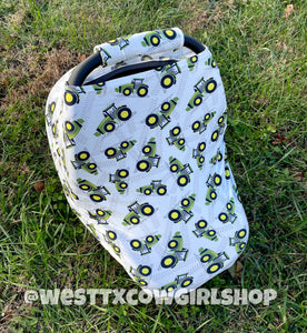 Green Tractor Multi-Use Carseat Canopy Cover