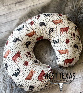 Poke-A-Dot Cattle Nursing Pillow Cover