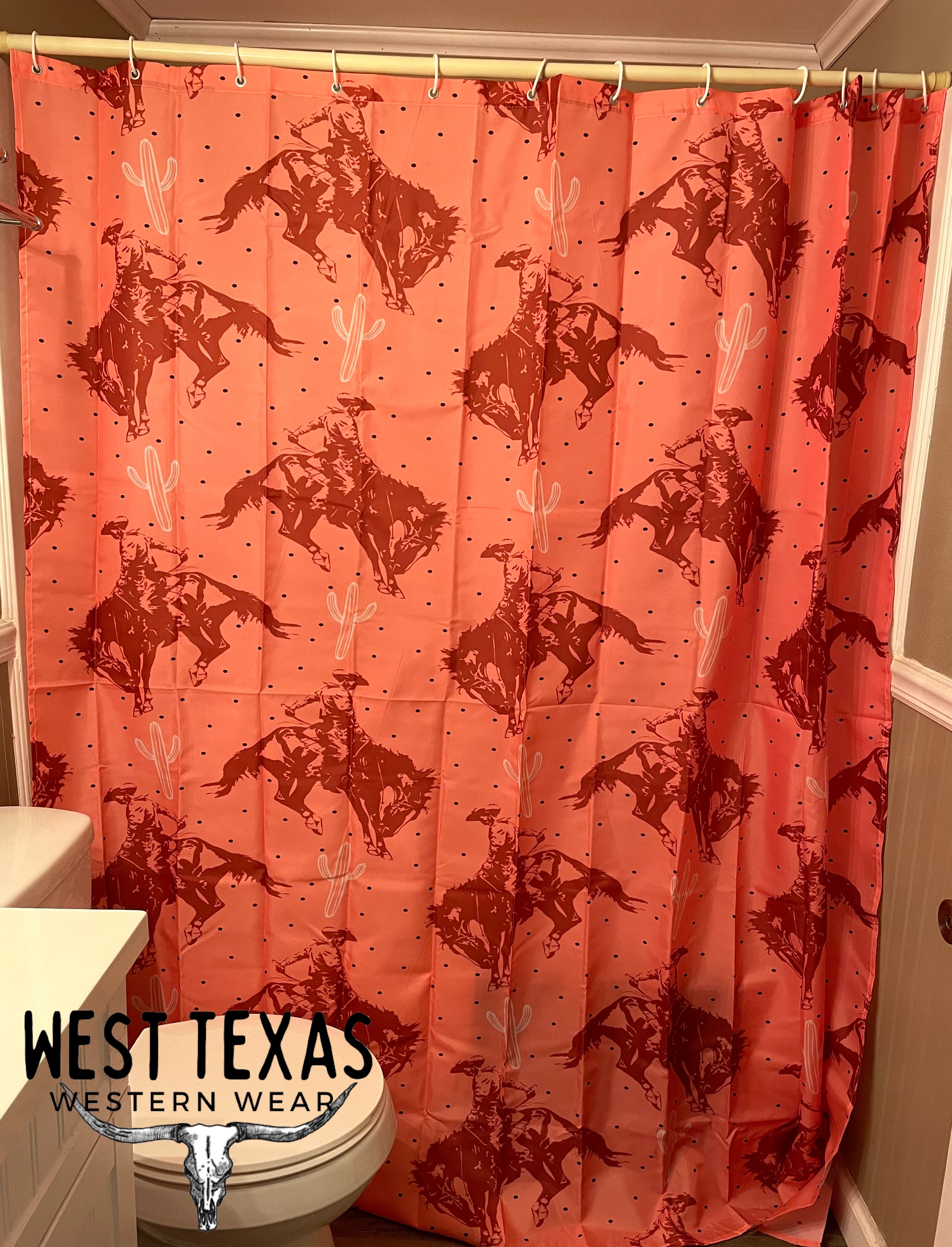Pink Bucking Bronco Shower Curtain