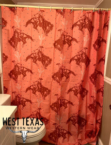 Pink Bucking Bronco Shower Curtain