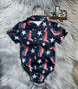 All American Cowboy Button Up Bodysuit